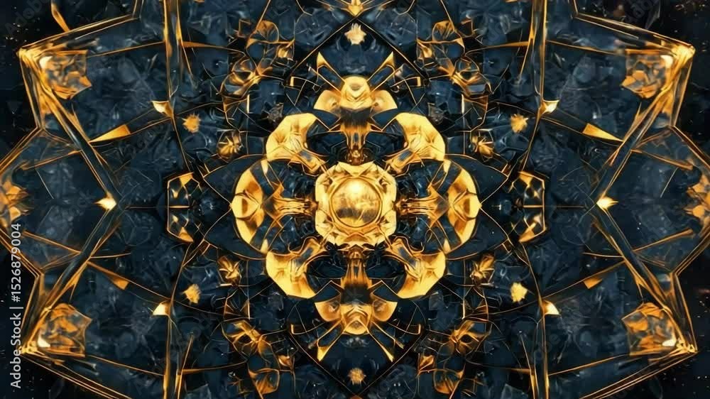 Poster intricate golden mandala design with a shimmering backdrop creates captivating visual patterns