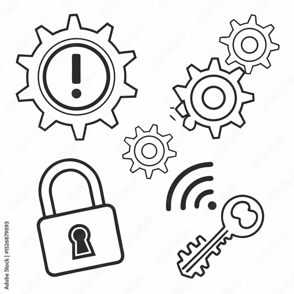 Poster secure system gears key lock wireless network