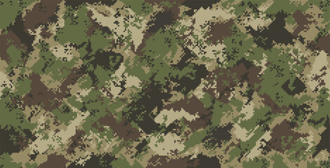 Seamless pixel pattern vector Military camouflage.