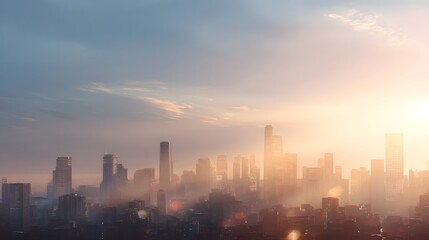 Fototapeta premium Vibrant Cityscape Evening Web Hero Image