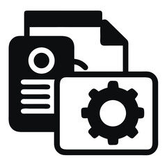 Gear settings icon silhouette for ui design projects