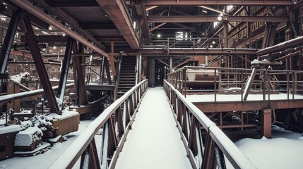Abandoned Industrial Facility in Winter Context
