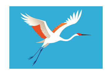 Elegant Crane in Flight A Stunning Avian Illustration
