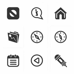 Simple black icon set for website design