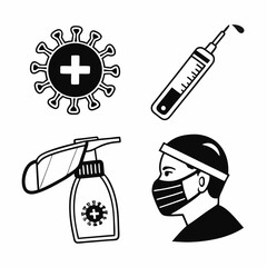 Virus prevention medical icons healthcare safety