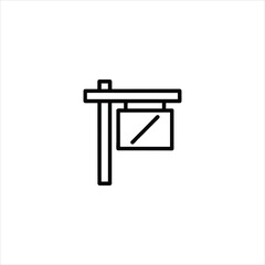 Sold Real Estate Sign Minimalist Line Icon