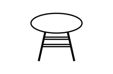 Round dinner table icon. Round table line outline icon vector illustration on white background. House interior furniture simple line vector icon. Coffee table glyph icon. Eps file 112.