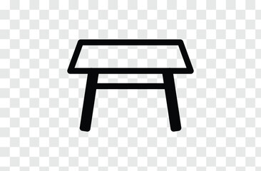 Study table symbol illustration. Table icon vector, filled flat sign, solid pictogram isolated on transparent background. Square dinner table line art vector icon for apps and websites. Eps file 114.