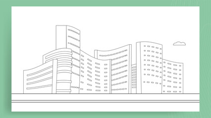 cityline outline  coloring page background