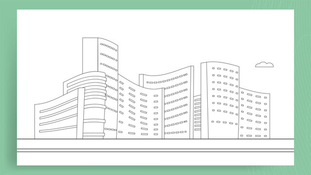 cityline outline  coloring page background