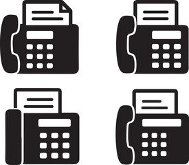 Fax machine editable vector office equipment icon flat style