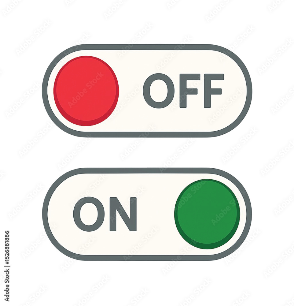 Poster red push buttons with yes and no options and a stop sign icon are essential web design concept illus