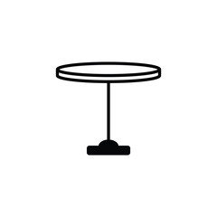 Round dinner table icon. Round table line outline icon vector illustration on white background. Coffee table glyph icon. House interior furniture simple line vector icon. Eps file 120.