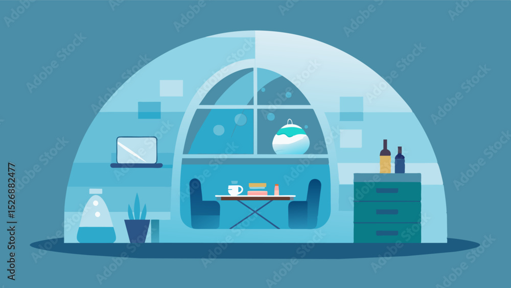 Poster the minimalistic decor of the igloo promotes a clutterfree and calm environment allowing for better 