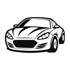 Black sports car isolated vector illustration: a fast, luxurious automobile design