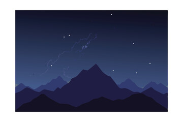 Fototapeta premium Celestial Mountains Night Sky Landscape with Starry Constellation over Majestic Peaks