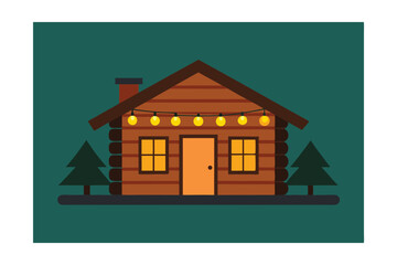 Cozy Log Cabin with String Lights A Winter Wonderland Home