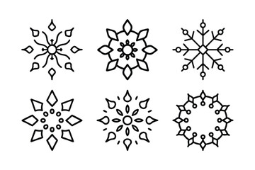 Line Art Flower Symbols – Geometric and Abstract Designs