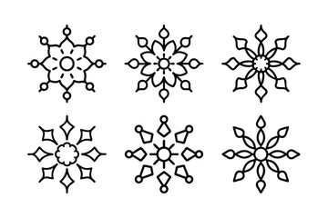 Minimal Floral Vector Icons – Mandala and Petal Patterns