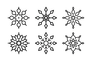 Minimal Floral Vector Icons – Mandala and Petal Patterns