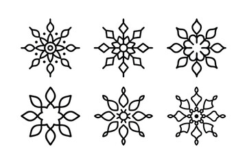 Minimal Floral Vector Icons – Mandala and Petal Patterns