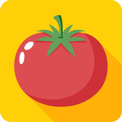 Bright Tomato Illustration , Fresh, Juicy, Vibrant Red Produce, Healthy Eating, Colorful Food Art.