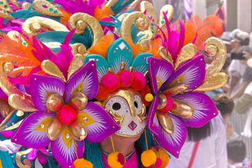 Elaborate Headdress at the Carnaval de Negros y Blancos, Pasto, Nariño