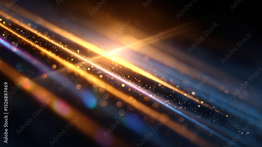 Poster light streaks and bokeh create an abstract design. modern backdrop, elegant style, artistic flair, f