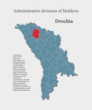 Vector map of Moldova - Drochia District