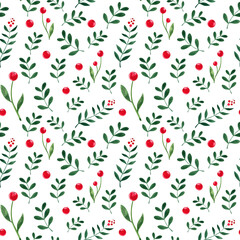 Set of flowers. Seamless pattern. Floral watercolor illustration for wedding invitations, greeting cards, print design. Spring and summer set of flowers and plants.