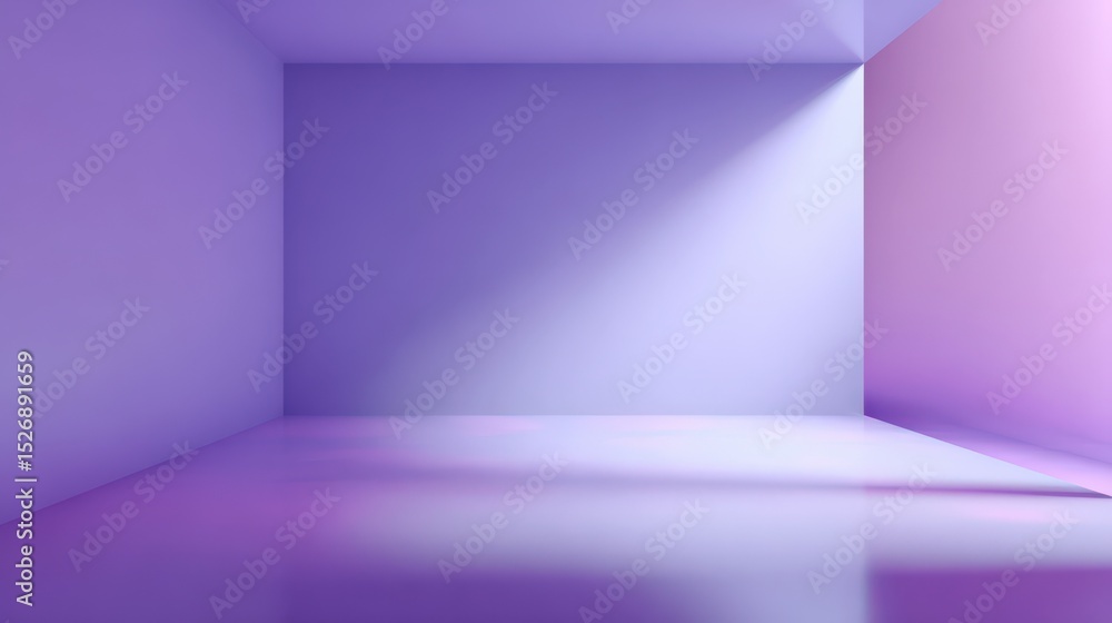 Poster empty room illuminated by light creates depth. minimalist architecture, clean space, abstract interi