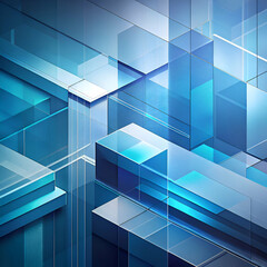 Geometric Abstract: Modern Blue Design.