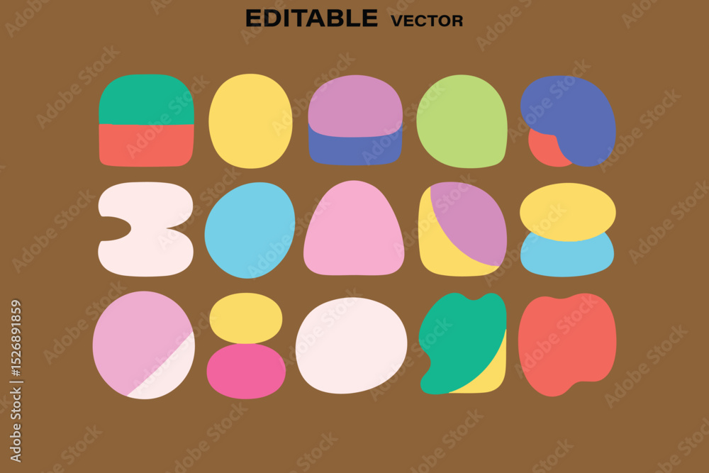 Aufkleber abstract colorful shapes vector illustration with retro aesthetic and playful design editable vector