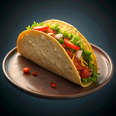 Delicious taco on a plate.