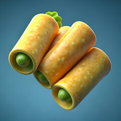 Microscopic tubes with green pods.