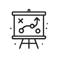 Strategy Plan Whiteboard Icon. Vector.