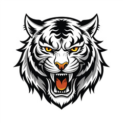Lion and tiger head vector illustrations for wild animal tattoos, mascots, and predator symbols