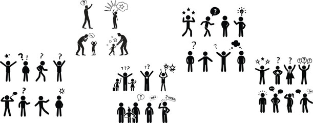 People Icons Showing Emotions and Actions