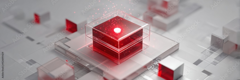 Aufkleber 3D Animation of a Protective Security Layer Combating a Red Phishing Virus in a Futuristic Digital Environment