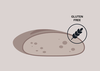 A beautifully crafted loaf of grey hipster bread designed for gluten-free enthusiasts sits on a light backdrop, representing healthy baking innovations that appeal to contemporary tastes