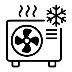 Heat pump air source icon for cooling electric system concept.