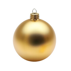 Elegant Golden Christmas Bauble For Festive Decorations. Isolated On White.
