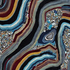 Fordite Rock Stone Slab Surface Seamless Pattern Texture