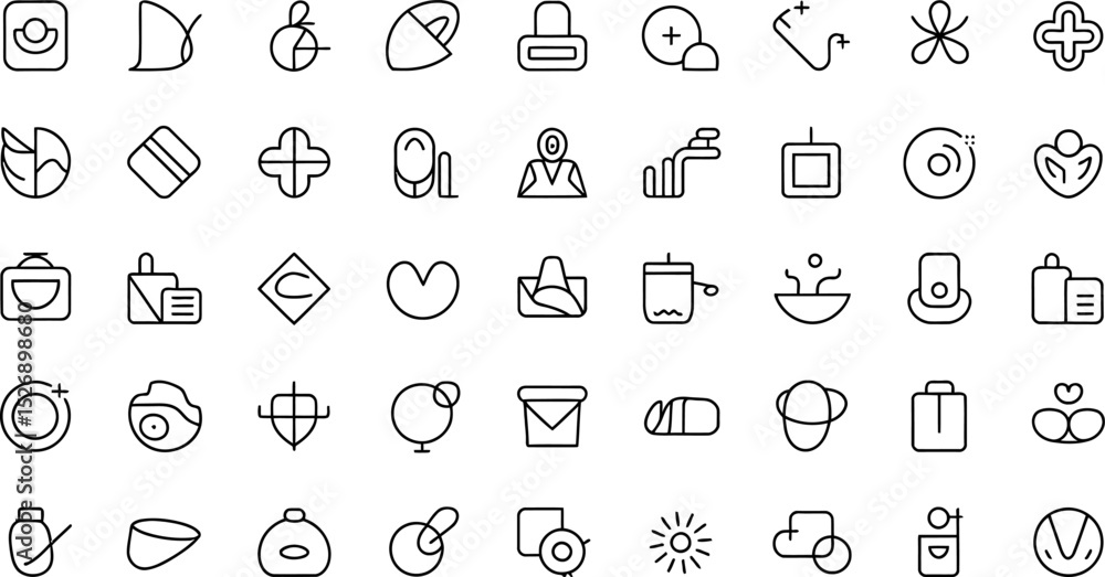 Aufkleber collection of clean modern line icons for various design and user interface purposes