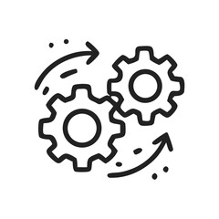 Gears Process Cycle Icon. Vector.