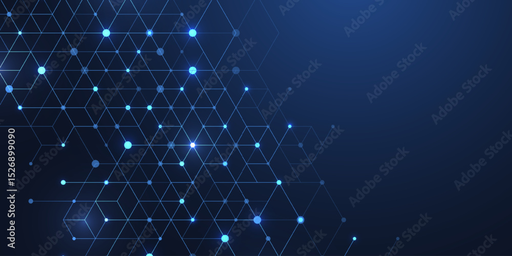 Leinwandbilder Abstract digital blockchain cube blocks concept. 3D big data cubes quantum computer technology idea. Artificial intelligence data core cubes design element