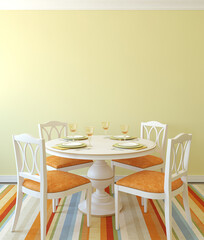 Dining-room interior. 3d rendering.