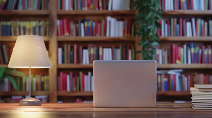 books on the table in library