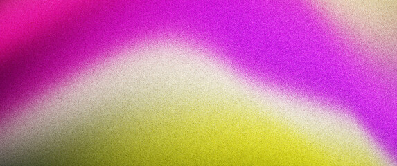 Abstract grainy background, pink yellow purple abstract gradient shape and black noise texture backdrop design