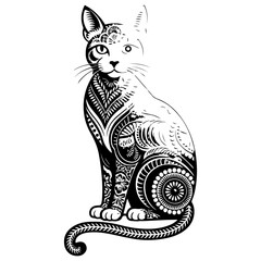 Creative A Cat Illustration Art And Design Vector 